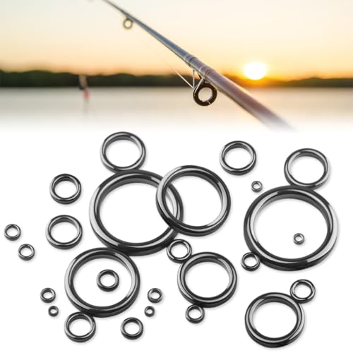 UrbanPulse 釣りロッド先端修理キット 釣り竿修理キット 26個 13サイズ 直径3.3~30mm セラミックリング トップガイドリング ロッドの修理 交換 修理キット 釣り竿チップ交換キット フィッシング用