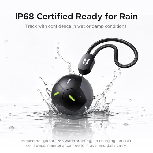 Image of UGREEN FineTrack2 Air Tracker Tags (iOS Only),Soccer-Shaped Key Finder Compatible with Apple Find My,7-Year Battery Life Bluetooth Tracker for Bags and More,Black