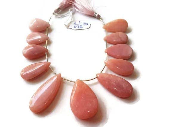 Opal rose naturel perle poire facettée LKBEADS pink briolette pour collier et bracelet artisanal