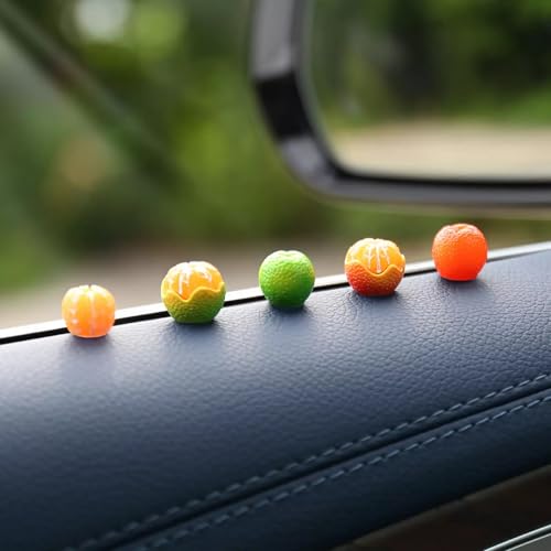 5 Pcs Mini Orange Ornaments Car Rearview Mirror Accessories for Car Interior Decoration Dashboard Ornaments Funny Gifts for Cute Mirror Interior Decors