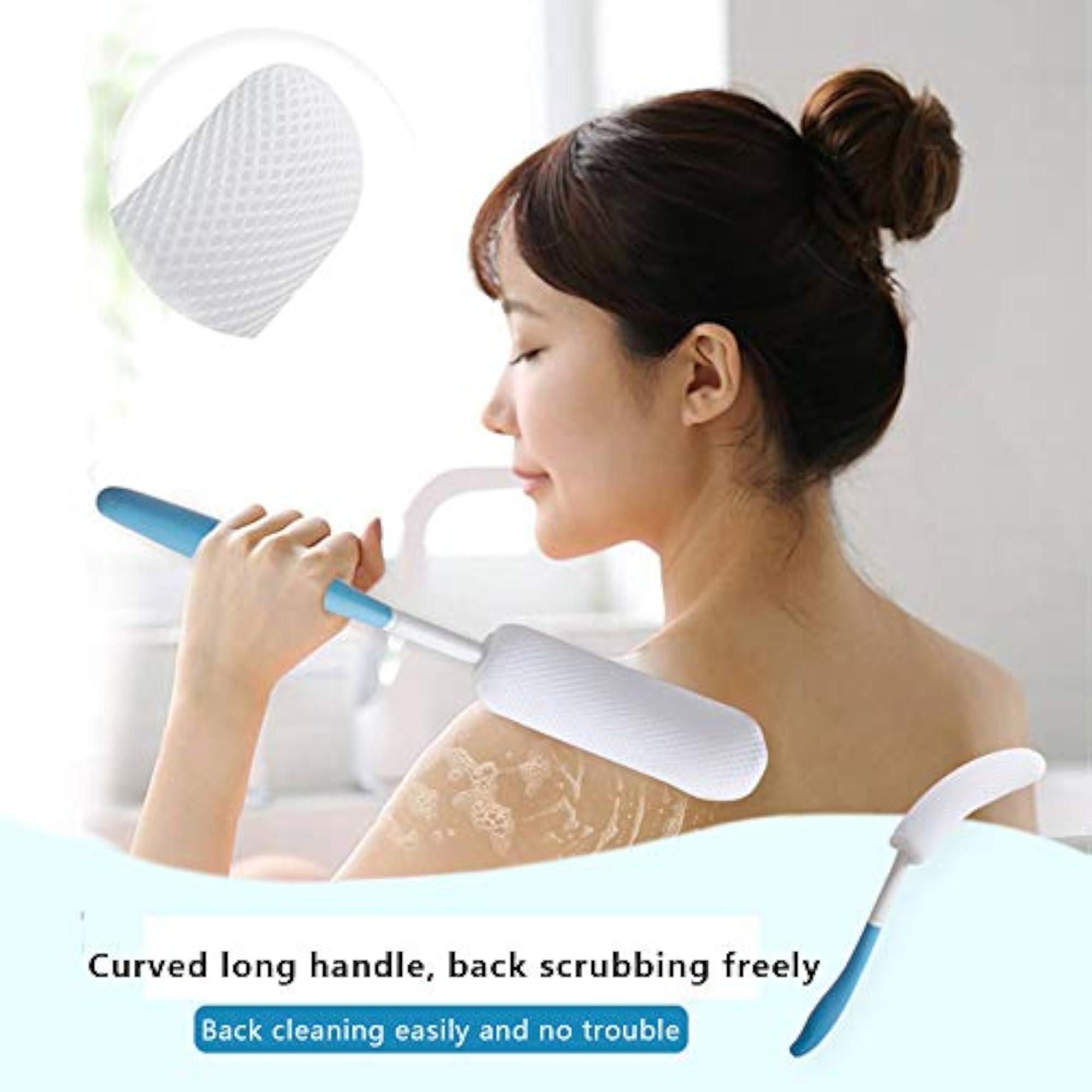 15.35 Inches Long Curved Bath Brush, Easy Reach