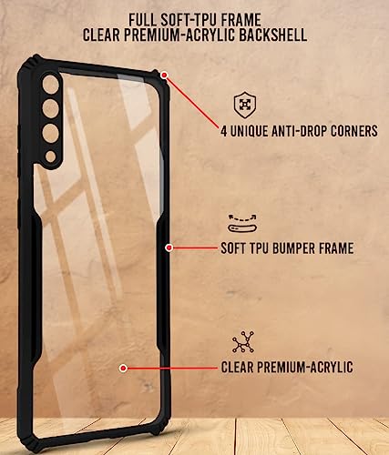 Image of Jkobi Back Cover Case for Samsung Galaxy A90 5G (Shockproof with Polycarbonate Clear Panel | Professional Black)