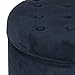 Homepop Home Decor | Upholstered Round Velvet Tufted Foot Rest Ottoman | Ottoman with Storage for Living Room & Bedroom | Decorative Home Furniture, Navy