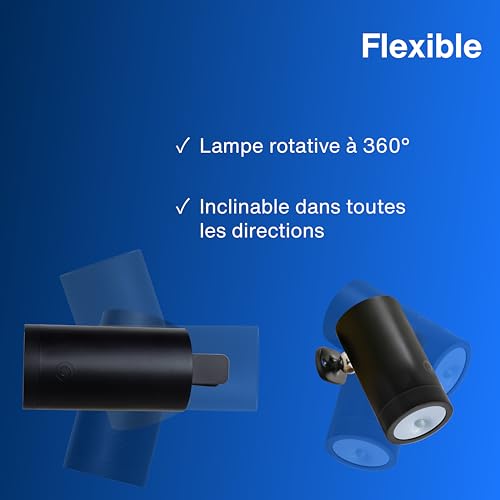 Lampe murale pivotante à 360 degrés avec intensité réglable 180lm