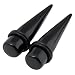 XIUFEN 2pc Black Acrylic Straight Ear Taper Expanders Kit Plug Stretching Tunnel 9/16''
