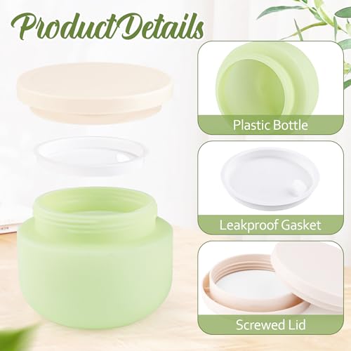 8 Pcs 8oz/250g Plastic Containers Empty Cosmetic Jars Wide Mouth Makeup Sample Storage Pot with Lid & Inner Liner for Lotion Cream Ointments Makeup Nails Paint Jewelry - Green3