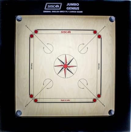 SISCAA Carrom Board Genius Indoor Board Game Approved by Carrom Federation of India & Maharashtra Carrom Association (Jumbo, 32mm)