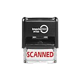 Imprint 360 AS-IMP1017 - Scanned, Heavy Duty Commerical Quality Self-Inking Rubber Stamp, Red Ink, 9/16
