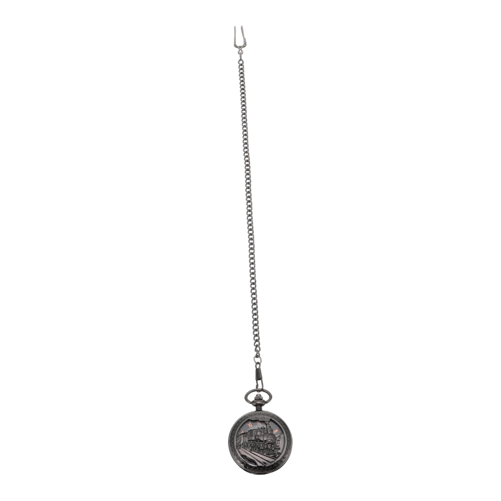 PACKOVE Reloj de Bolsillo mecanico Antiguo Collares Reloj Collar Vintage Reloj de Bolsillo Colgante de Reloj de Bolsillo Reloj mecanico Colgante Aleación de Zinc Black