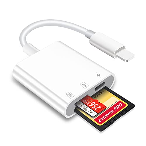 Lecteur de Carte SD/Micro SD pour Phone/Pad Plug and Play, Adaptateur de Carte mémoire SD avec Lecture et Chargement simultanés