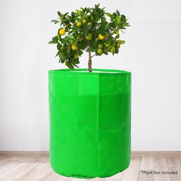 Truly Grow Leafy Vegetable Fruit Plant Growbags GTB Plant Life Support Breathable Hydroponic Towers Reusable Indoor Outdoor Gardening Tomato Mushroom Banana Round Size - 24 X 18 Inches (Pack of 2)