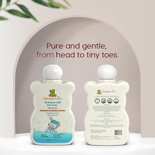Image of ShuShu Babies Natural Fragrance-Free Baby Wash & Shampoo-400ml | Baby Head to Toe Wash | Suitable for Newborn Sensitive Skin | Gentle, Tear-Free, Mild & Hypoallergenic Formula