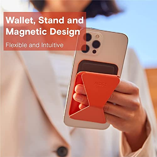 Image of MOFT MagSafe Wallet Stand for iPhone14 /13 /12 Series Enhanced Magnetic Strength MagSafe Compatible Phone Stand with 3 Viewing Angles (Orange)