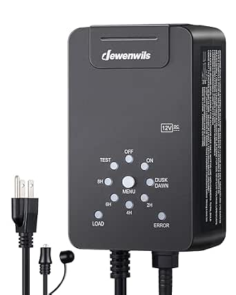 DEWENWILS 60W Low Voltage Transformer with Dusk to Dawn Sensor and Timer