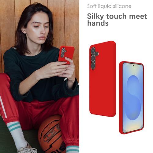 Coque Samsung S25 en silicone premium rouge housse soft touch