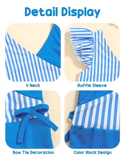 Image of Mioglrie Toddler Baby Swimsuit Girl Bathing Suit Girl 2T 3T 4T 5T 6T Girls One Piece Swimsuits Color Block Swimwear