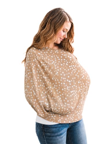 Copper Pearl Nursing Cover for Breastfeeding – Multi-Use Baby Car Seat Cover, Stroller Cover &amp; Breast Feeding Cover Up for Women, Stretchy Breathable High Quality Cover for Boy or Girl, Fawn