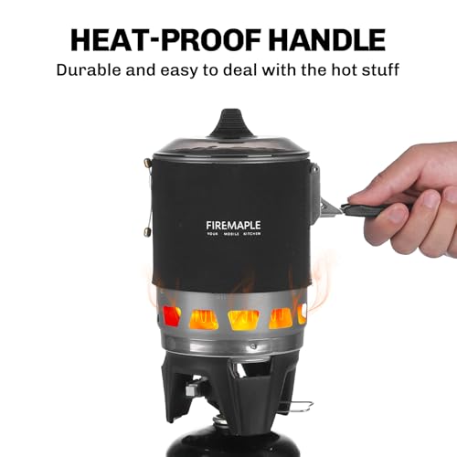 Image of Fire-Maple inchFixed Star 3 inch Personal Cooking System | Pot /Jet Burner Stove System with Electric Ignition | Ideal for Hiking, Camping, Backpacking, Fishing, Hunting Trips and Emergency Use, Black