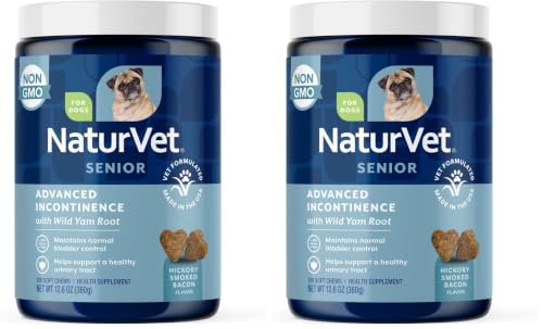 Image of NaturVet Senior Advanced Incontinence Dog Supplement - Helps Support Dog's Bladder Control, Normal Urination - Includes Synergistic Blend of Botanicals - 120 Ct. Soft Chews (Pack of 2)