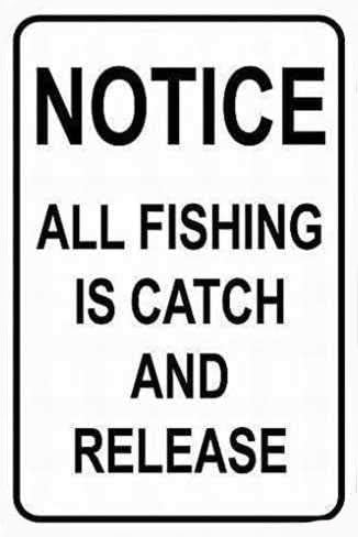 Notice All Fishing is Catch and Release Warning Sign 8"x12"