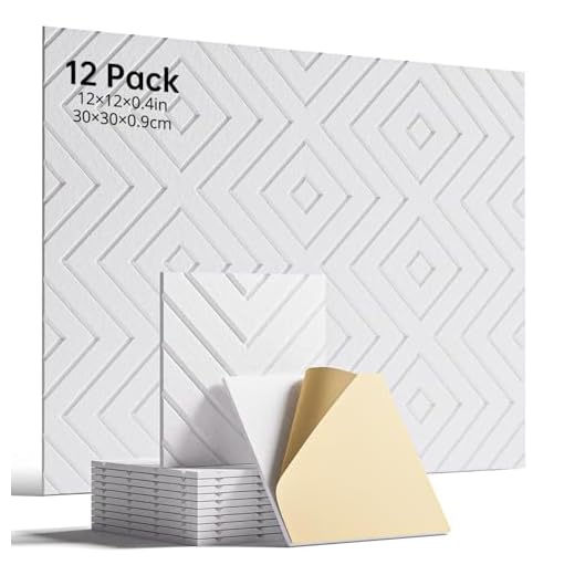 Woovio Sound Proof Foam Panels for Walls Self-Adhesive, 12 Pack 12" X 12"