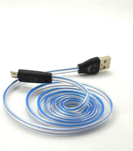 PXSPXS Blue Visible LED Light Up Micro USB Data Charging Cable Cord for PS4 Controller Charging Cable for Playstation 4 Dual Shock 4 - LED Blue