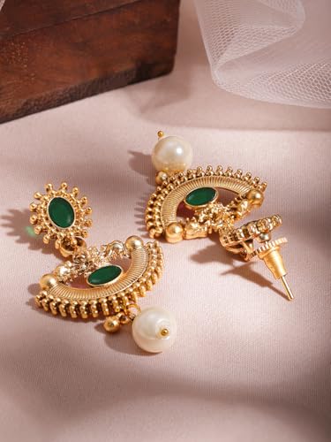 Image of Rubans Necklace Set Gold Plated Traditional Stylish Jewellery Gift for Women & Girls
