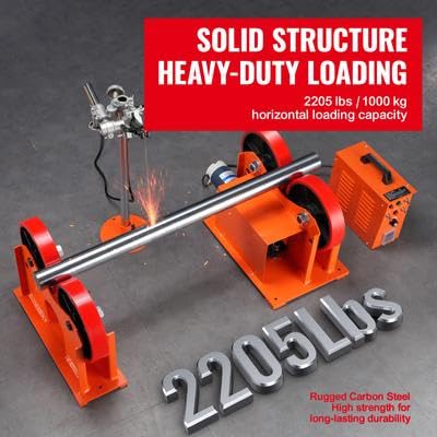Happybuy 110V Turning Rolls Linkage Roller - 1000KG/2205LBS Load Capacity. 25-1400mm Diameter. 80-1600 mm/min Rotary. Welding Positioner & Torch Stand for Equipment Support
