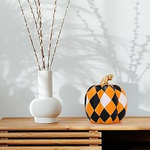Suoedd Pumpkin Statues Modern Home Decor 9.05'' –Resin Pumpkin Figurines for Living Room Desk Table Home Office Decor,Bookshelf Decor,Sculptures Decor for Shelves,Gifts for Halloween Thanksgiving Suoedd Pumpkin Statues Modern Home Decor 905 Resin Pumpkin Figurines for Living Room Desk Table Home Office DecorBookshelf DecorSculptures Decor for ShelvesGifts for Halloween Thanksgiving