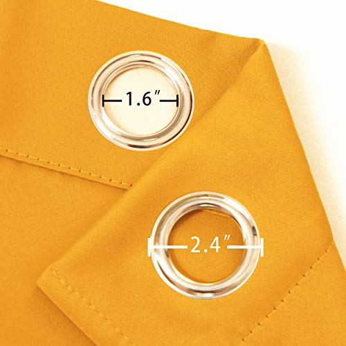 Image of LEMOMO Blackout Curtains 66 x 95 inch /Yellow Curtains Set of 2 Panels /Thermal Insulated Room Darkening Bedroom Curtains