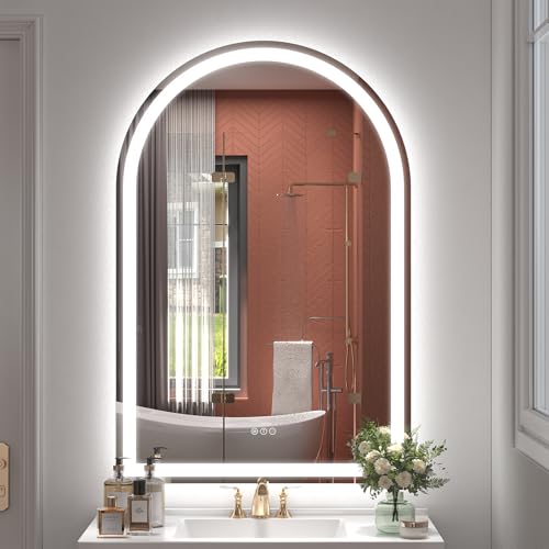 Image of 32x48 Inch Arched LED Mirror for Bathroom