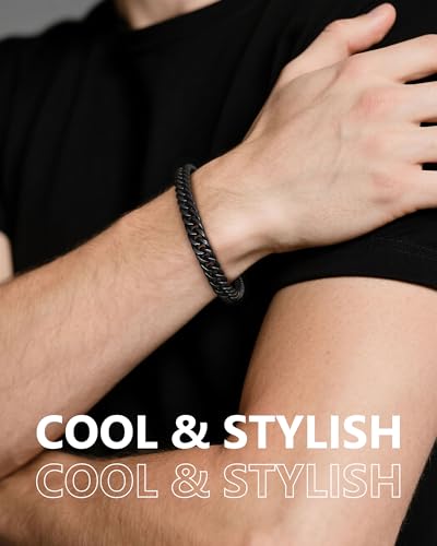 UNGENT THEM 8mm Cuban Link Chain Promise Bracelet for Boyfriend Him Men3