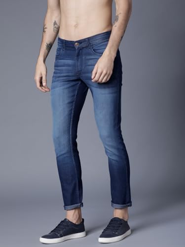 Image of Highlander Mens Tapered Fit Denim Jeans for Man| Regular Length|Mid-Rise|Stretchable Fabric for Comfort fit| Jeans for Man | Men Jeans