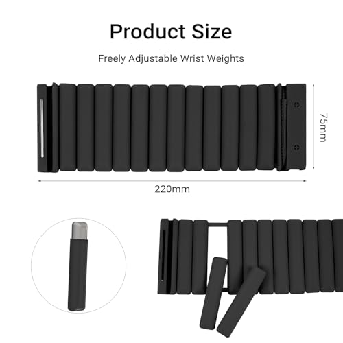 Image of Li Fitness Wrist & Ankle Weights for Women & Men,Wearable Arm & Leg Weights Set of 2(1Lbs Each),Adjustable Magnetic Snap Ankle /Wrist Weights for Gym, Running, Swimming, Yoga & Pilates