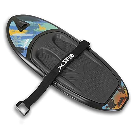 Xspec Kneeboard with Hook for Knee Surfing Boating Waterboarding with Padded Foam Surface, Black