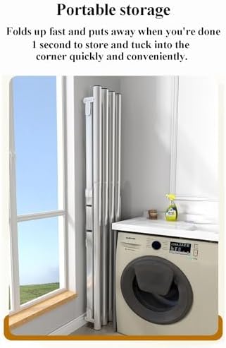 Foldable Laundry Drying Rack with Wheels - Space-Saving, Portable, Adjustable Clothes Dryer for Indoor/Outdoor Use, Sturdy & Easy to Move, Perfect for Small Spaces