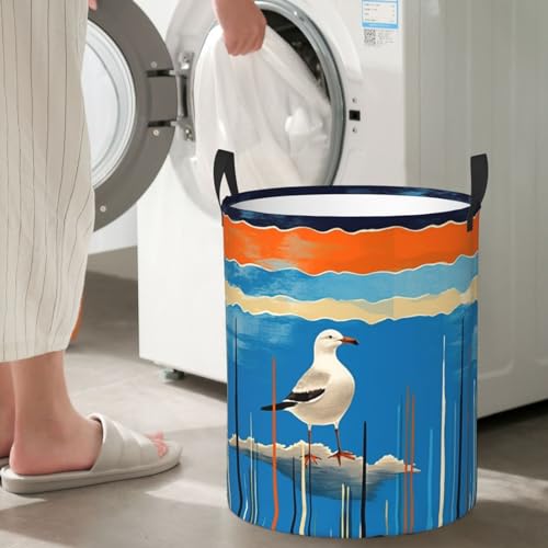 Sac à vêtements rayés bleus imperméable pour trier le linge