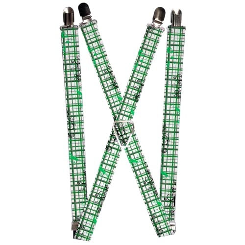 Tirantes Buckle-Down Peace Sketch en color negro y azul bebé con clips ajustables