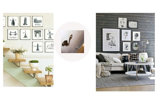 Image of 26pcs Furniture Pendant Accessories, Hardware Photo Frame, Mirror Frame, Hanging Piece, Convex Hoist, Wall Invisible Flat Hanging Piece, Hook Hanging, 1.9*1.7*0.2inch, XKGP-01