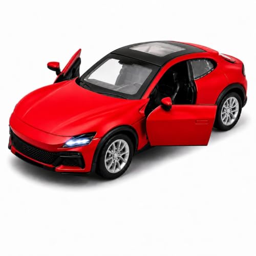 Image of TEC TAVAKKAL 1:36 Scale Diecast Metal Toy Car with Openable Doors, Pull-Back Action, LED Lights & Music - Premium Mini Sports Car Model for Kids & Collectors (Porsche Red)