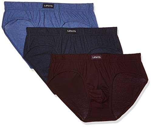 Image of Levi's 011 Comfort Brief for Men | 100% Pure Cotton | Breathable | Durable | Anti-Roll Waistband | Extra Supportive Gusset | Dual Layer 3D Pouch | Tagless & Zero Irritation Comfort | Pack of 3