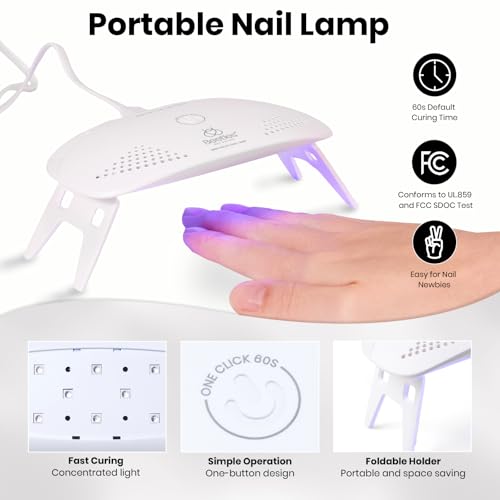 Image of Beetles 2 Colors 8ML White Black Gel Nail Polish Kit with U V Light, 6 Pcs Gel Polish Set Classic DIY Manicure Kit with Base & Top Coat Nail File for Beginners Soak Off Gifts for Women