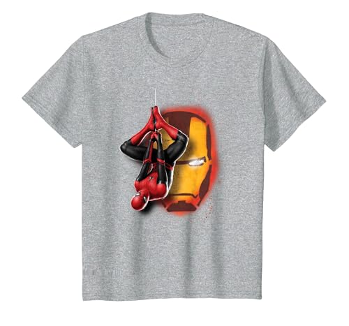 Image of Marvel Spider-Man: Far from Home Iron Man Graffiti T-Shirt T-Shirt, Youth, Heather Grey, Large