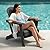 GLANC Folding Adirondack Chair Set of 2, HDPE All-Weather Outdoor Patio Fire Pit Chairs Lawn Chair for Poolside Backyard Deck Balcony, Wooden Textured with Cup Holder, 380LBS Capacity (Black)