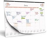 Calendario de Pared 2023 2024 – Pastel Calendario Mensual de Sobremesa Smart Panda – Julio 2023 a Diciembre de 2024 – Vista de un Mes – 33 cm x 43 cm