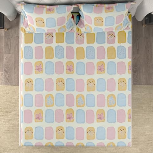 Image of Cloth Fusion Glace Cotton Elastic Fitted Bedsheet King Size 78x72 inch | Pastel Black, 2 Pillow Covers, 180 TC, Soft, PolyCotton Blend, 360 Grip, Fits Up to 8 in Mattress, Quick-Drying