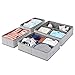 mDesign Soft Fabric Dresser Drawer and Closet Storage Organizer Set for Child/Kids Room, Nursery, Playroom - 4 Pieces, 10 Compartments - Herringbone Print with Solid Trim, Set of 2 - Gray