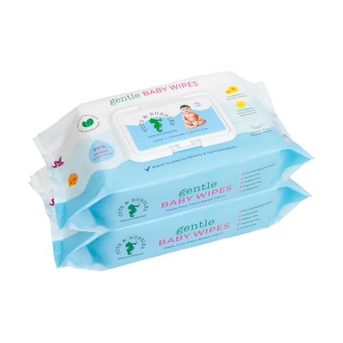 Image of Tots & Bubbles 99% Pure Water Baby Wipes | Plant Based, Unscented Newborn Wet Wipes, Thick & Gentle for Sensitive Skin - 72 Count (Pack of 2) with Lid