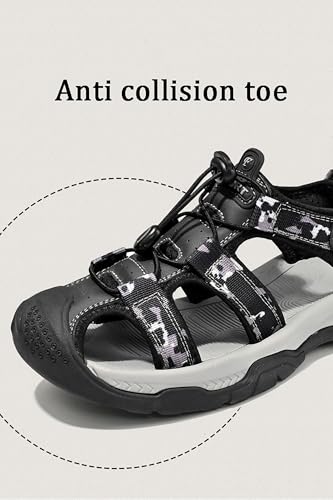 Mens Sandals Leather Hiking Slides Sport Slippers Fisherman Beach Shoes Closed Toe2