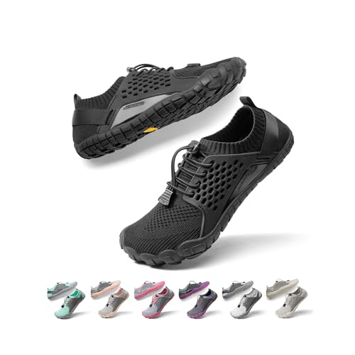 NORTIV 8 Women's Water Shoes Barefoot Quick Dry Aqua Swim Shoes for Beach Sports Fishing Hiking Boating Surfing Shoes TREKLADY 5 Black